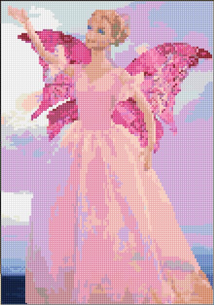 Pink Fairy free cross-stitch pattern