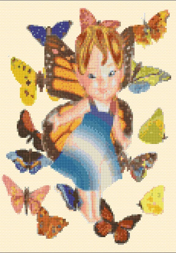 Fairy of the Butterflies free cross-stitch pattern