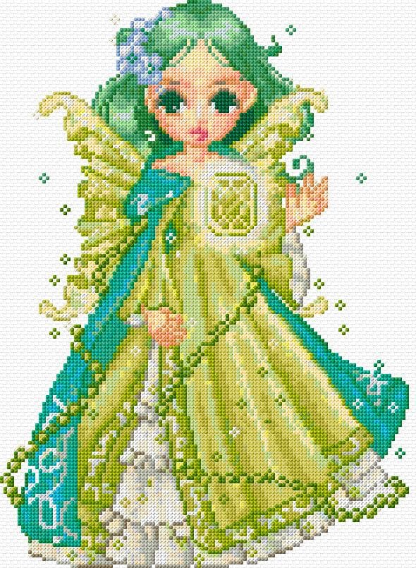 Green Fairy free cross-stitch pattern