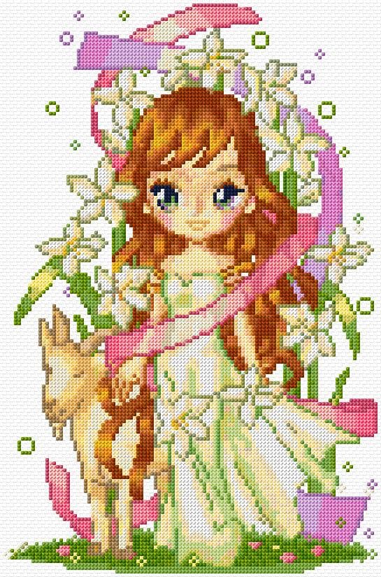 Fairy of Nature free cross-stitch pattern