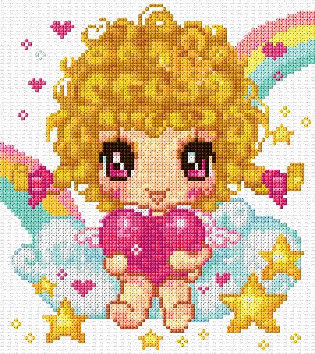Fairy of Love free cross-stitch pattern