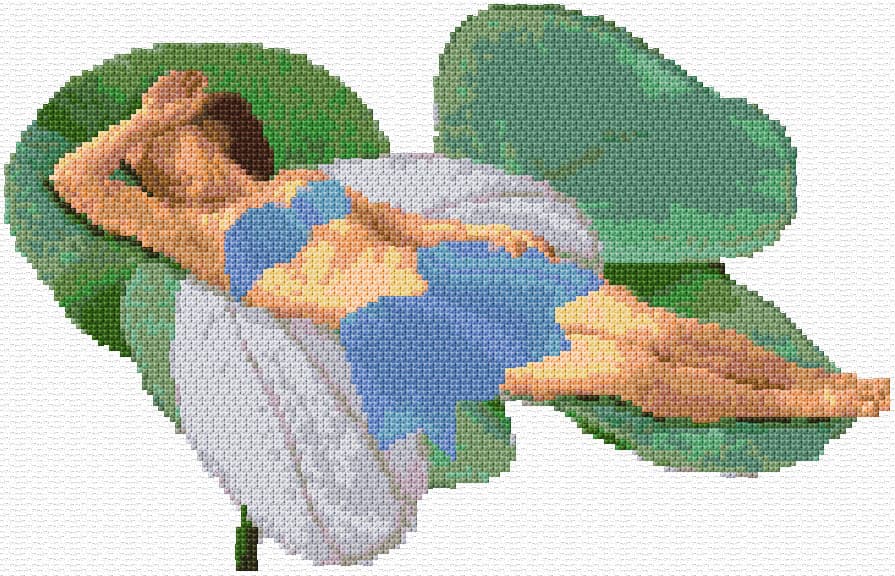 Sleeping Fairy free cross-stitch pattern