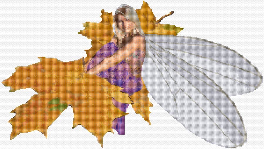 Fairy of the Autumn free cross-stitch pattern