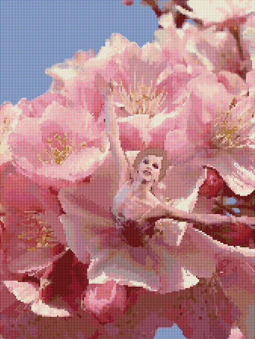 Fairy of the Spring free cross-stitch pattern