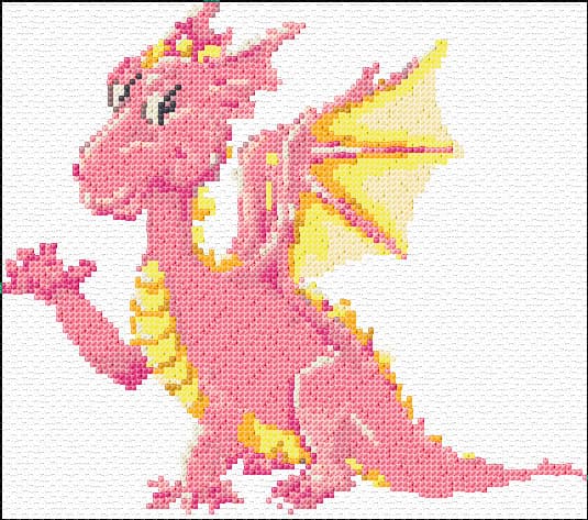 Pink Dragon free cross-stitch pattern