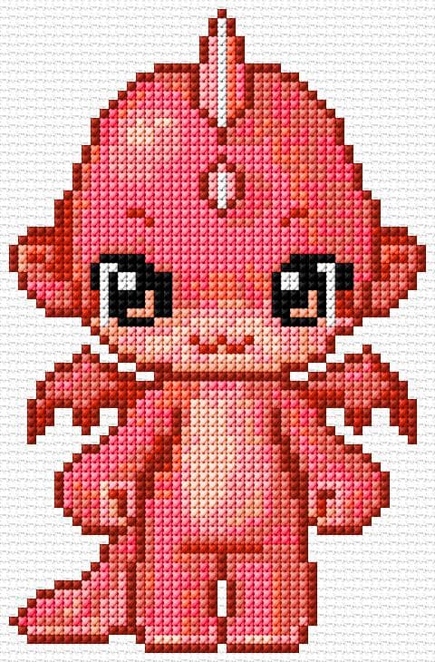 Small Dragon free cross-stitch pattern