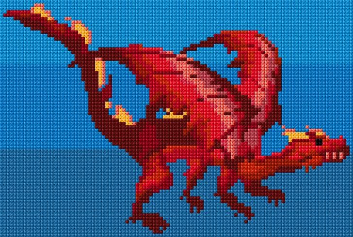 Dragon free cross-stitch pattern