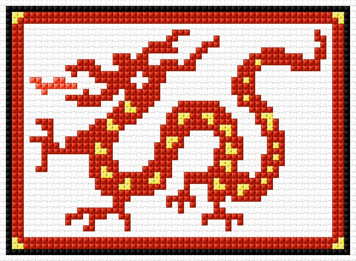 Dragon free cross-stitch pattern
