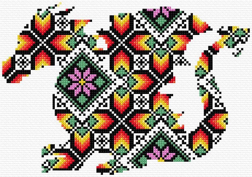Dragon free cross-stitch pattern