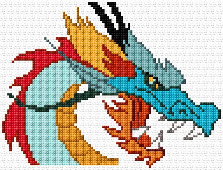 Dragon free cross-stitch pattern