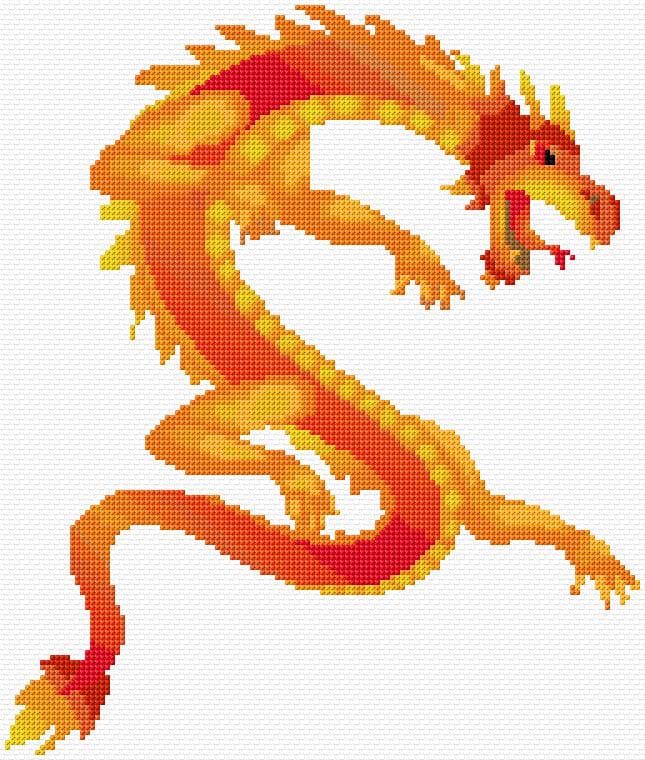 Dragon free cross-stitch pattern