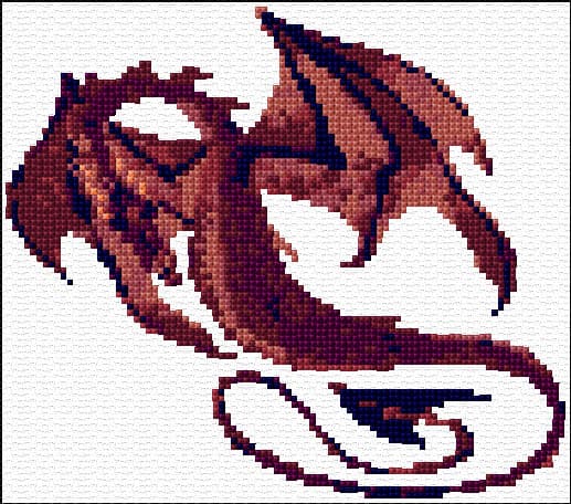 Fantasy Dragon free cross-stitch pattern