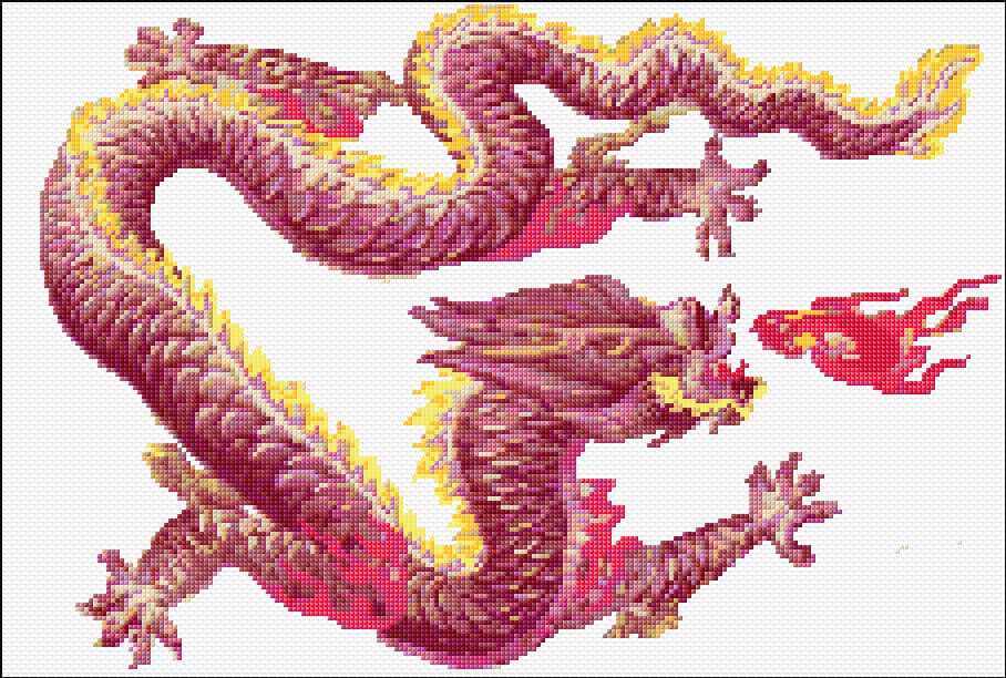 Chinese Dragon free cross-stitch pattern