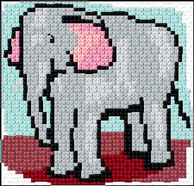 Elephant free cross-stitch pattern