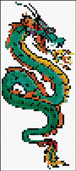 Dragon Bookmark free cross-stitch pattern