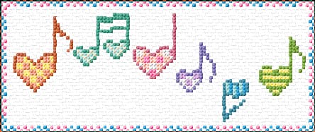 Notes free cross-stitch pattern