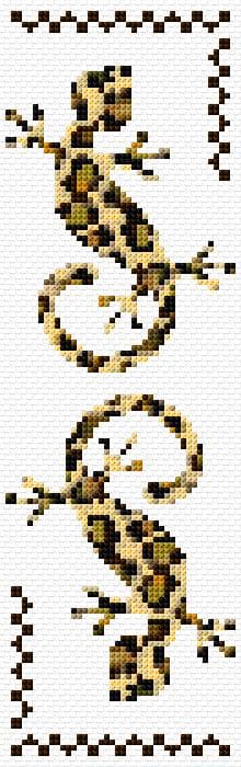 Leopard Gecko free cross-stitch pattern
