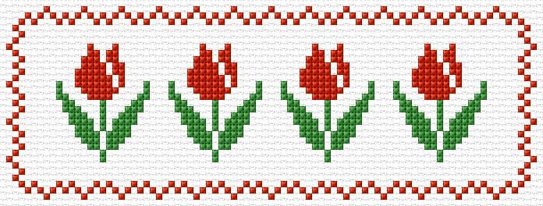 Tulips free cross-stitch pattern