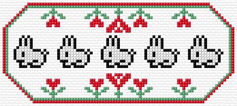 Bunnies free cross-stitch pattern