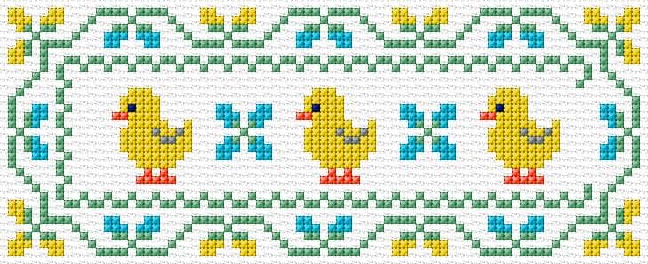Chickens free cross-stitch pattern