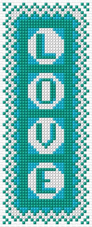 Bookmark free cross-stitch pattern
