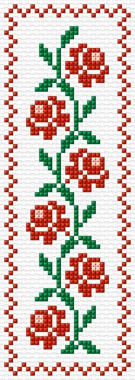 Roses free cross-stitch pattern