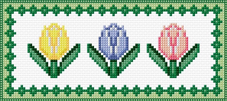 Tulips free cross-stitch pattern