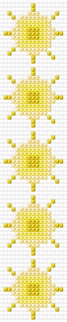 Sun Bookmark free cross-stitch pattern