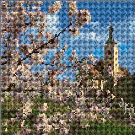Prague Spring free cross-stitch pattern