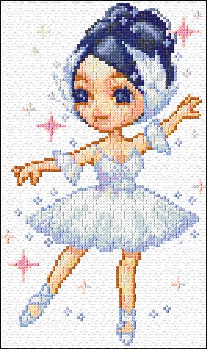 Small Ballerina free cross-stitch pattern