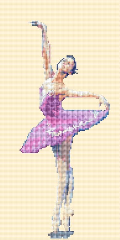 Pink Ballerina free cross-stitch pattern