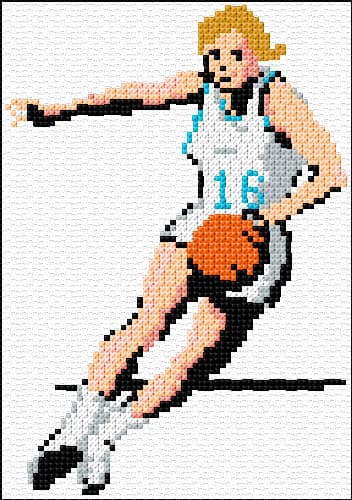 Basketball Player free cross-stitch pattern