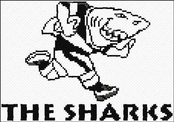Sharks Rubgy Team Logo free cross-stitch pattern