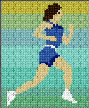 Girl Running Track free cross-stitch pattern