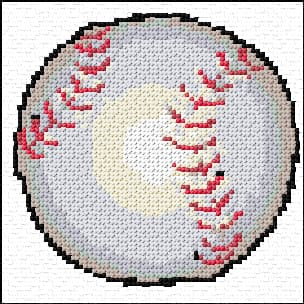 Baseball free cross-stitch pattern