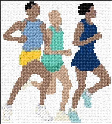Runners free cross-stitch pattern