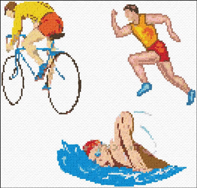 Triatlon free cross-stitch pattern