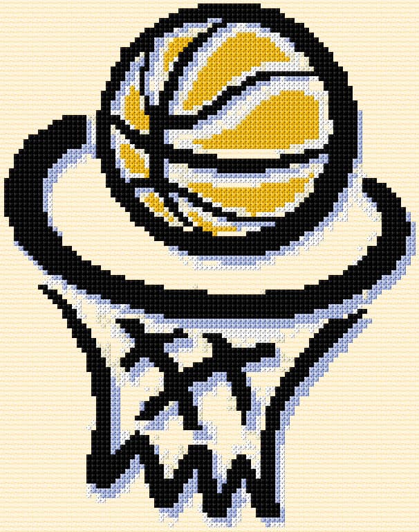 Basketball free cross-stitch pattern