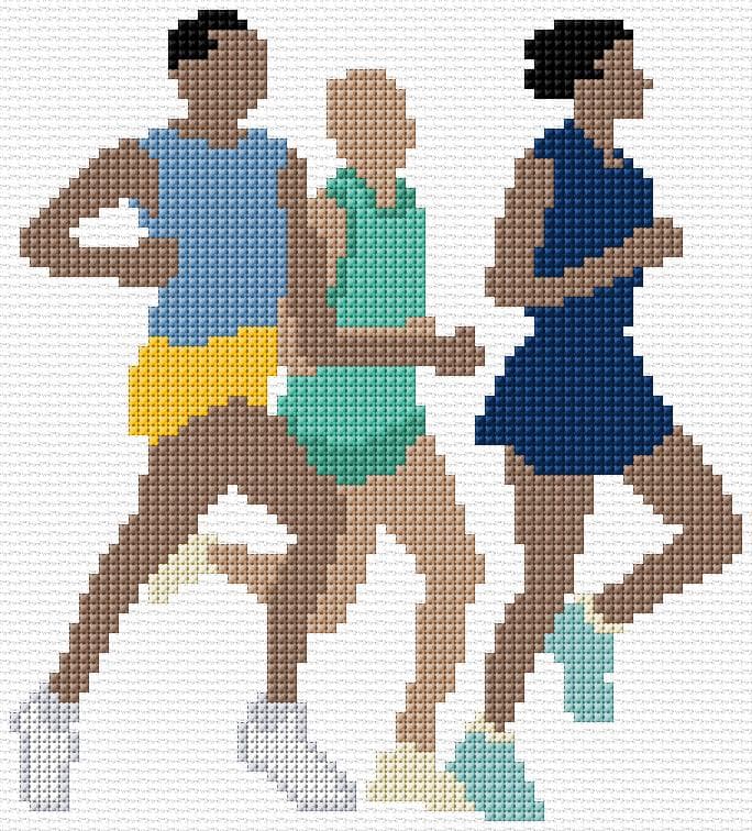 Runners free cross-stitch pattern
