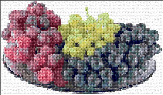 Grapes free cross-stitch pattern
