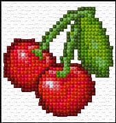 Cherries free cross-stitch pattern