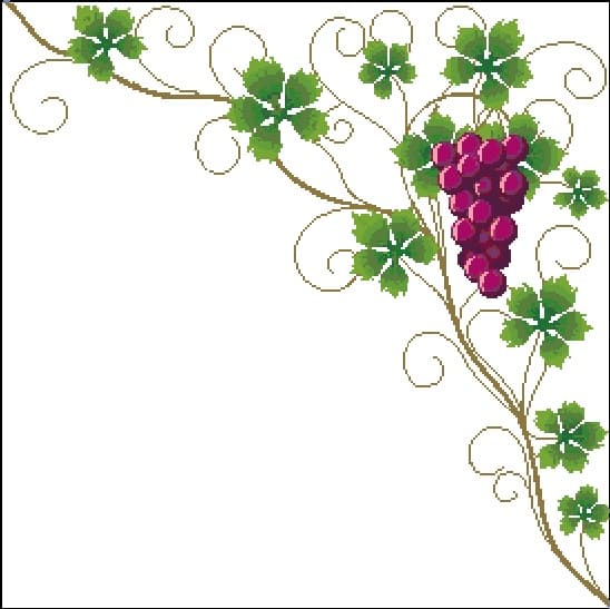 Grapes Border free cross-stitch pattern