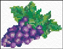 Grapes free cross-stitch pattern