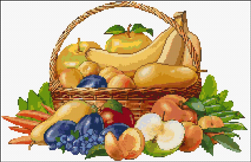 Fruit Basket free cross-stitch pattern