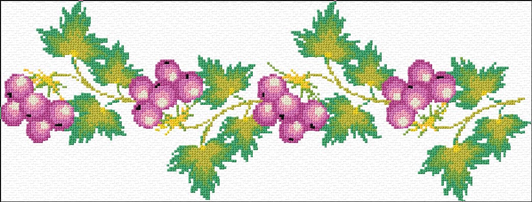 Berries free cross-stitch pattern