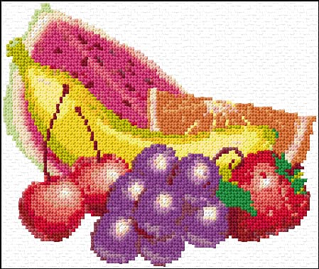 Fruits free cross-stitch pattern