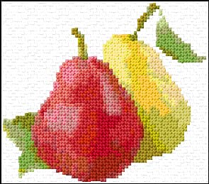 Pears free cross-stitch pattern