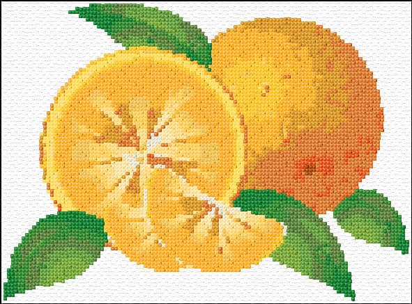 Oranges free cross-stitch pattern