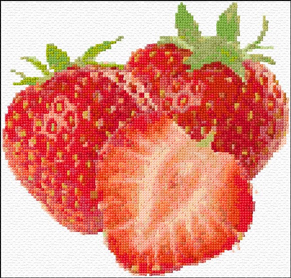 Strawberries free cross-stitch pattern