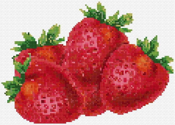 Strawberries free cross-stitch pattern